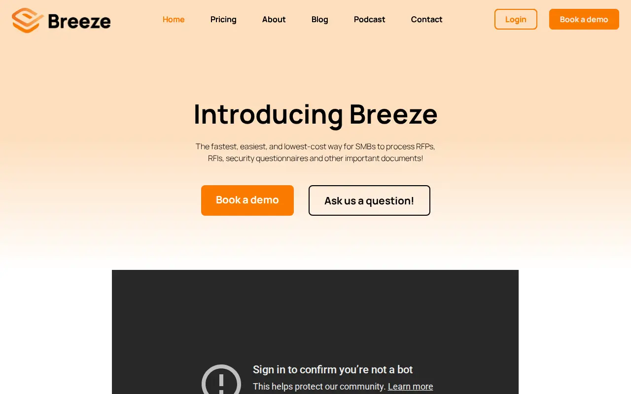 Screenshot of the BreezeDocs website