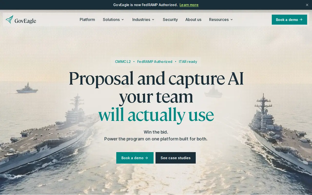 Screenshot of the GovEagle website