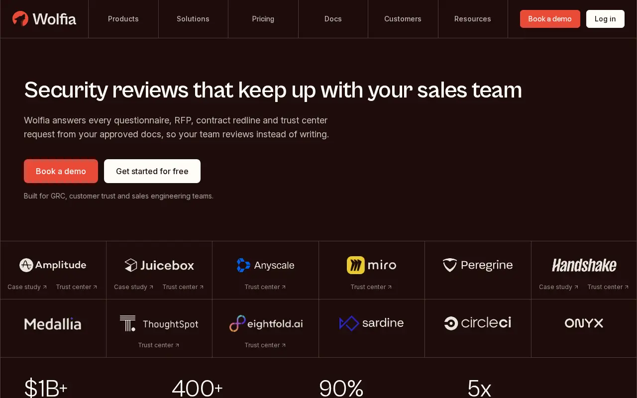 Screenshot of the Wolfia website